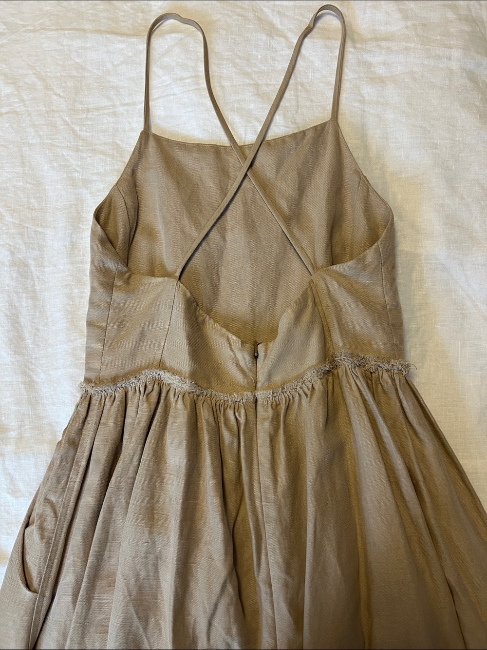 Aritzia Beige/Tan Spaghetti-Strap Maxi Dress - Picture 3 of 5